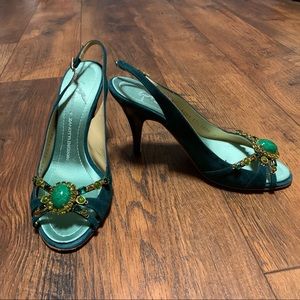 Giuseppe zanotti jeweled slingback heels